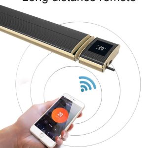 Aquecedor De Infravermelhos Com App Dedicado Para Android e Ios Pilotado Directamente Do Smartphone Com Potência Wi-fi 2400w Controlo Remoto Incluído Extremamente Económico e Ecológico Cobre Uma Área De Até 25 Metros Quadrados