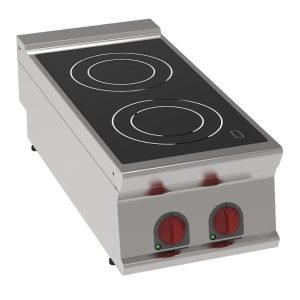 EURAST – Fogão de vidro cerâmico 2 zonas quentes – 400x900x280 mm – 6800 W 400/3V – 34710613