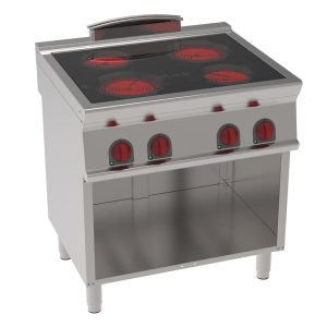 EURAST – Placa de cozinha vitrocerâmica 4 zonas quente em suporte aberto – 800x700x900 mm – 8600 W 400/3V – 35810617