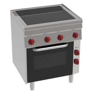 EURAST – Placa de cozinha vitrocerâmica 4 zonas quentes 1 forno conv. ele. 440 x 380 – 700x600x850 mm – 11100 W 400/3V – 42410611