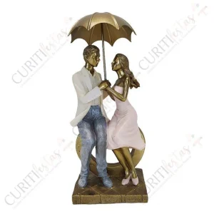 Escultura – Casal – Cobre – Guarda Chuva