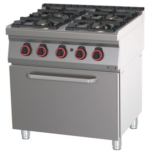 Fogão a gás 4 bocas com forno a gás GN 2/1 80 C7FOG4FFG80 Casselin