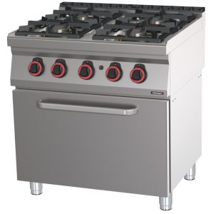 Fogão a gás 4 bocas com forno a gás CASSELIN GN 2/1 HP 80 C7FOG4FFGHP80
