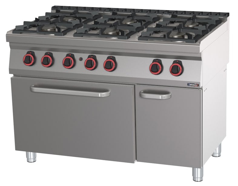 Fogão a gás 6 bocas com forno a gás GN 2/1 120 C7FOG6FFG120 Casselin - Image 2