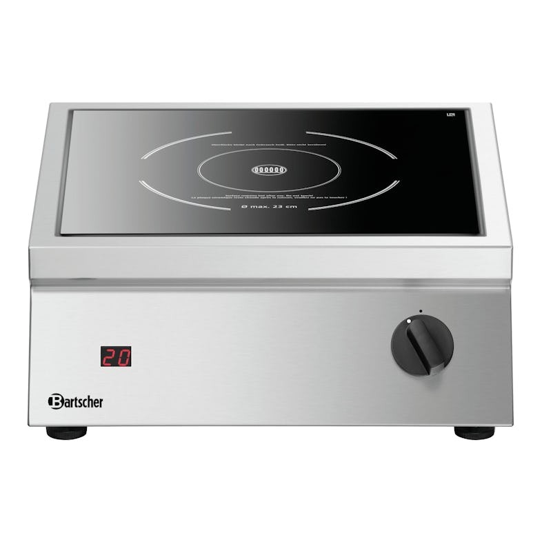 Fogão de indução profissional – De 3000 a 5000 Watts – Bartscher – Preto – L40- C- P45.5- h16- Inox - Image 2