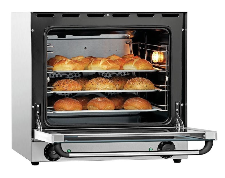 Forno de convecção profissional, aço inoxidável, 4 níveis, prateleiras 454 x 357 mm, gama de temp.: 50-300°C, 2,67 kW, 10590 Vaiotec - Image 5