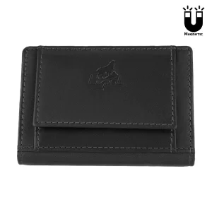 Porta-cartões com porta-moedas magnetico preto