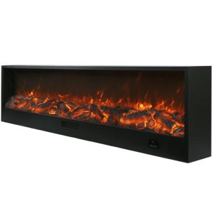 Lareira Eléctrica Embutida e Independente Modelo Etna. Lareira Interior De 3 Metros De Comprimento Com Verdadeiro Efeito De Chama Led Ajustável a 6 Níveis. Potência 750-1500w. Comandos Manuais e Controlo Remoto Incluídos. Feitos De Painéis Laminados a Fri