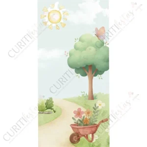 Painel Tecido Lateral – Árvore e Jardim – 1,00 x 2,25 m (CxA)