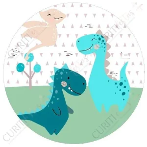 Painel Tecido Redondo – Dinossauro Baby –  90 cm