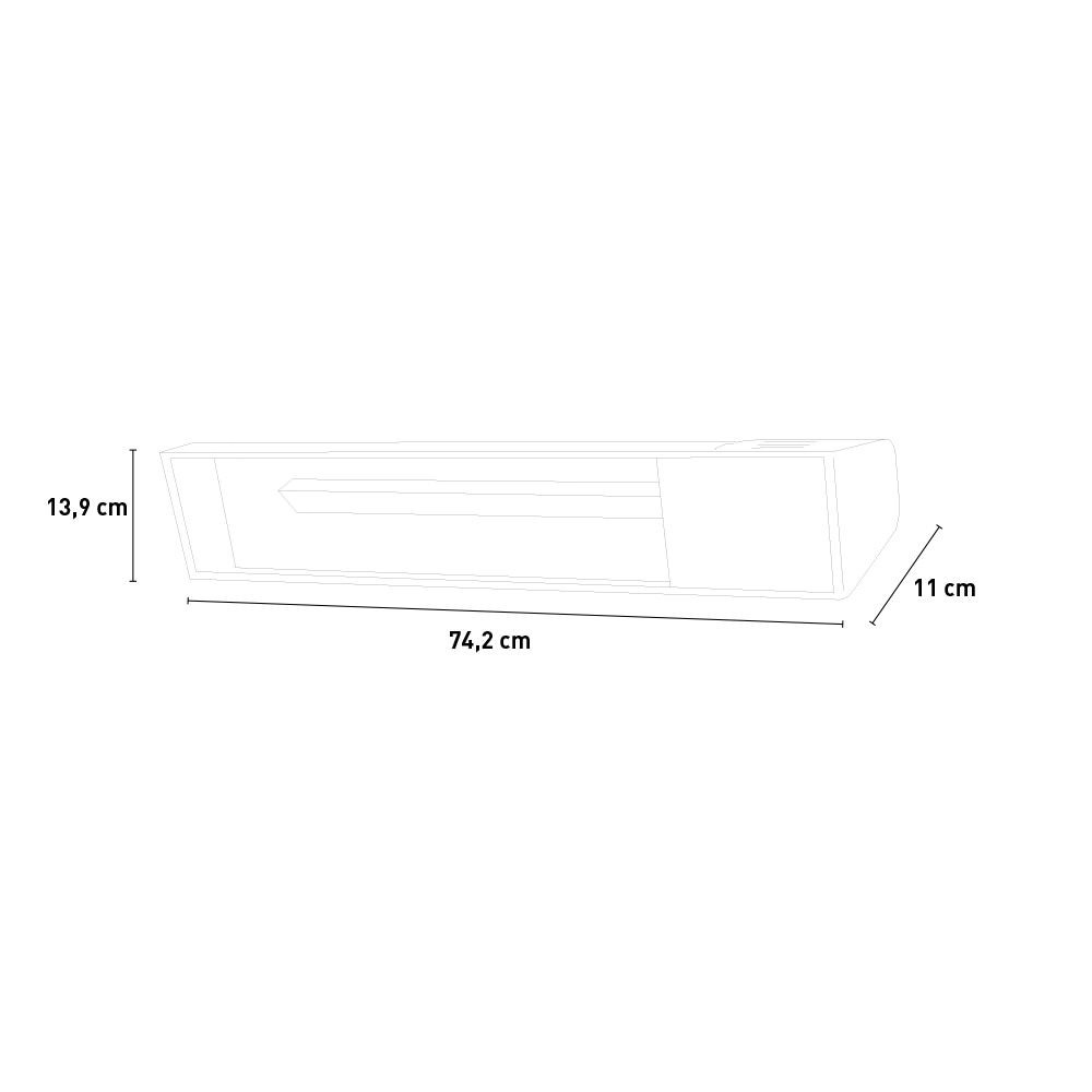 Prático Aquecedor De Infravermelhos Sined Ir-a Com Cristal De Proteção Preto e Controlo Remoto Que Gere Os 3 Níveis De Potência 33-66-100% Para Otimizar o Consumo Elétrico De Acordo Com As Necessidades De Aquecimento Um Vidro Realmente Quente De Cor Preta - Image 6