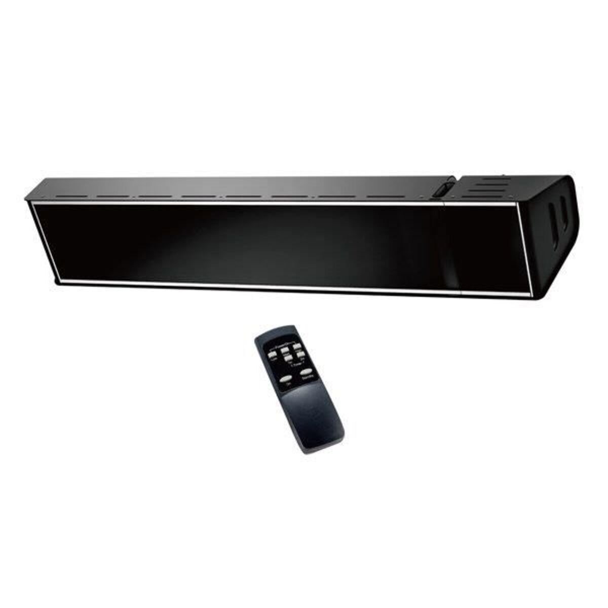 Prático Aquecedor De Infravermelhos Sined Ir-a Com Cristal De Proteção Preto e Controlo Remoto Que Gere Os 3 Níveis De Potência 33-66-100% Para Otimizar o Consumo Elétrico De Acordo Com As Necessidades De Aquecimento Um Vidro Realmente Quente De Cor Preta