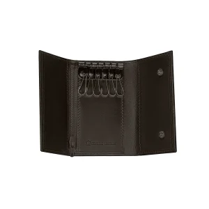 Porta-moedas com chaveiro castanho