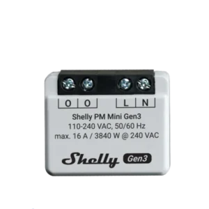 Shelly PM Mini Gen3 - Módulo para tomada com monitorização do consumo de energia 16A WiFi/BT