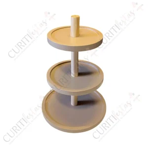 Suporte para Doces – Bege – Capuccino – 3 Andares – MDF – Decoratta