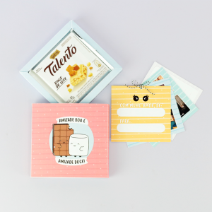 Rótulos de chocolate personalizáveis – Tema Amizade